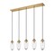 Z-Lite Arden Linear Chandelier, 5-Light, 4.75 In.W x 42 In.L x 12 In.H, Rubbed Brass/Clear 651P-5L-RB - alternate 1